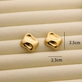 Chic 18K gold plated titanium steel irregular wavy earrings for women with mirror finish - R201 Wavy Square Style 2 / Gold