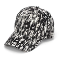 Détails d'une casquette de baseball avec motif graffiti noir et blanc style urbain - Noir