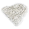 Women's minimalist plush knit beanie in off-white faux fur for winter warmth - White