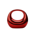 Pochette de soirée en acrylique rouge brillant avec poignée ronde en métal pour femme - Rouge