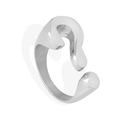 Anillo minimalista de acero inoxidable plateado con diseño orgánico de gota de agua - US 7 / Color Acero