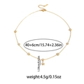 Detail view showing 40+6cm chain length and star pendant size for gold necklace - Plum Blossom Star Zirconia Necklace