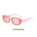 Gafas de sol rectangulares retro con montura rosa y detalles metálicos dorados chic - Montura Rosa Lentes Rosas