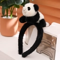 Diadema de panda linda en felpa suave blanca y negra para mujeres y niños - Diadema de Panda de 21cm