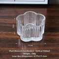 Nordic crystal flower glass candle holder with ribbed texture and 7.5cm diameter - Plum Blossom Candle Holder - Ribbed