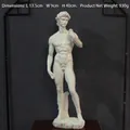 Matte white Michelangelo David sculpture 40cm tall for minimalist home decor - David Ornament