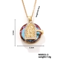 Dettagli della collana con pendente Vergine Maria in oro con dimensioni 2,3cm e peso 7,0g - Stile Cristallo Colorato (N00921-3)