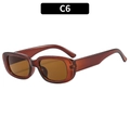 Retro Y2K small square sunglasses with matte transparent brown frame and dark brown lenses - C6-Dark Tea Frame Tea Lens