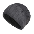 Zwarte gebreide muts met distressed-look en zilveren glitters voor buiten en winddicht gebruik - L(58-60cm) / Zwart