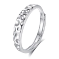 Adjustable S925 sterling silver ring featuring a unique hammered texture and silver finish - FDJZ-318-Men's