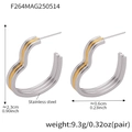 Minimalist heart-shaped layered hoop earrings in two-tone gold and silver stainless steel - Three-Layer Heart Geometric Earrings / Two-tone (Gold & Silver)