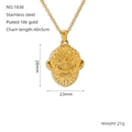 Collana in acciaio inossidabile placcata oro 18k con ciondolo testa di scimmia e cristalli - Stile Testa di Scimmia con Strass (ZN1839G)