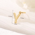 Polished 14K gold letter Y pendant for DIY necklaces and bracelets, size 13.65mm x 6.4mm - Gold - Letter Y