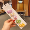 Five-color daisy flower elastic hair ties set in purple, white, pink, green, and yellow - Flat Daisy Style (24#) / 10 Pieces Pack