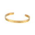 Bracciale rigido aperto in oro con motivi a stella e dettagli in zircone lucido - Bracciale Aperto Stella A Otto Punte Con Piccoli Punti In Zirconia
