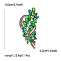 Spilla di lusso a forma di spiga di cristallo verde con dimensioni e peso di 8,6 cm - Verde