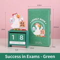 Grüner hölzerner ewiger Tischkalender mit Lovely Duck Cartoon Maskottchen und Box - Alle Prüfungen Bestehen - Grün