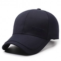 Dunkelblaue Herren-Baseballkappe aus Baumwolle mit SPIRIT-Stickerei und Schirm - Verstellbar / Marineblau