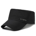 Zwarte ademende mesh militaire pet met Sports-print voor outdoor sportactiviteiten - Verstelbaar / Zwart