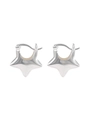 Orecchini a cerchio a forma di stella in argento sterling S925 con finitura lucida - Orecchino a stella