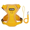 Breathable yellow cat harness and leash set with reflective trim and mesh fabric - Minimalist Yellow