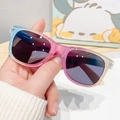 Lunettes de soleil enfant pailletées avec monture dégradée bleu ciel et violet - Multicolore Dégradé Pailleté Verres Gris