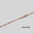 Cadena fina y elegante de oro rosa 925 con un cierre de mosquetón clásico y fino - Oro rosa