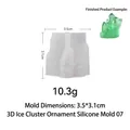 Moule en silicone pour cristal 3D en résine, taille 3,5x3,1cm pour projets de DIY - Style 7 Grappe de Cristal