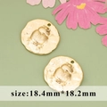 Golden beetle embossed round pendant charm 18K gold plated for DIY jewelry making - MF6903A-Gold Scarab