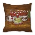 Christmas tree turkey print pillowcase in peach skin velvet with festive holiday design - 18x18 Inch / 33