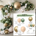 152pcs sage green and gold balloon arch kit with various sizes for party decor - Sage Green Nude Gold Style (Set 016)