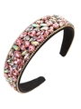 Pink and AB crystal sponge headband in baroque style with sparkling rhinestones decoration - Pink AB Rhinestone Style