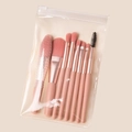 Set di 8 pennelli per trucco rosa per cipria e ombretti in una custodia con cerniera - Set da 8 Pezzi Rosa
