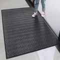 Felpudo negro minimalista antideslizante con textura ondulada duradera para entrada - 90*150CM / Gris Meile