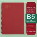 Taccuino a spirale B5 rosso Rhyme con 80 fogli di carta a righe per appunti - B5 a Righe / Rosso