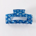 Pinza para el pelo azul oscuro con diseño Evil Eye, pinza cuadrada de 10cm para pelo grueso - C3-1-15 Azul Oscuro Ojo Turco