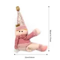 Pink Christmas elf doll curtain buckle with sequin hat, height 36cm and width 25cm - Pink with Gold Ball Sequin Hat