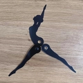 Creatieve zwarte ballerina silhouet klokwijzers voor wandklok accessoires op hout - Zwart