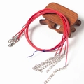 DIY necklace cord with 1.5mm red waxed string, silver lobster clasp and extender chain - Red
