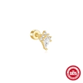 S925 sterling silver gold-plated cartilage stud featuring a sparkling diamond-cut zircon - Gold #1