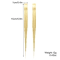 Long gold chain tassel earrings measuring 15cm in length with fine grid pattern texture - Gold Wire Chain Tassel