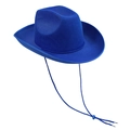 Classic bright blue western cowboy hat with adjustable chin strap for parties - Western Lincoln Royal Blue+Drawstring / Size L - Hat Circumference 58cm - Hat Height 11cm