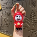 Red hoodie Capybara soft PVC keychain with funny expression and yen symbol - Emoji King Face Changing Doll - Red