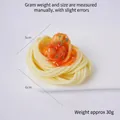 Realistic artificial spaghetti pasta model with tomato sauce and shrimp garnish 5x6cm - Small Shrimp Spaghetti