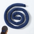 Navy blue fabric spiral ponytail wrap for dreadlocks shown against a white background - Single Hair Tie / Navy Blue Solid