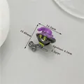 Halloween wizard charm with purple hat and broomstick for DIY bead bracelets - Gun Black Witch on Broom