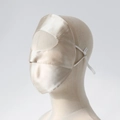 Champagne silk full face mask with adjustable ear loops for sun protection and sleep - Cream