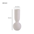 Minimalistische mattweiße Keramikvase mit Rippenstruktur und moderner runder Flaschenform - Weiß (26 cm kurz)