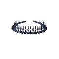 Matte navy blue wavy toothed headband for women made of durable resin material - 174 Wave Style / Navy Blue