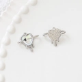 DIY melting heart pendant with holographic finish for handmade jewelry making - 21# Melted Heart-Iridescent